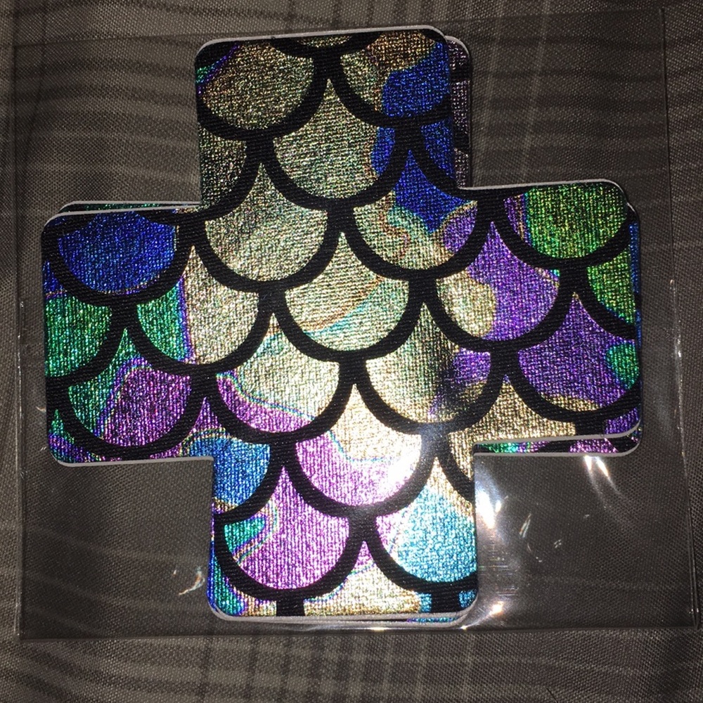 Nipple covers pasties rainbow fish scales plussign